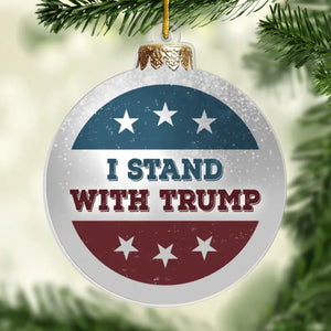 Stand With Him In 2024 - US Election Acrylic Custom Shaped Ornament - Christmas Gift And Decor For Conservative Supporters