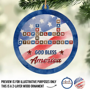 Keep The Flame Of Liberty Burning Bright - US Elections 2 Layered Wood Christmas Ornament - Christmas Gift For Conservative Supporters