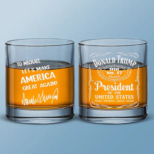 Let's Make Our Nation Stronger - US Election Whiskey Glass - Gift For Conservative Supporters