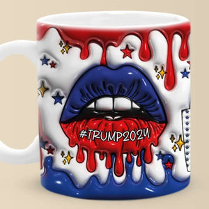 Huge Kiss To Red Lovers - US Elections 3D Inflated Effect Printed Mug - Gift For Conservative Supporters