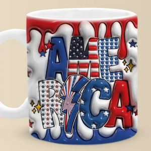 Freedom Is The Heartbeat Of America - US Elections 3D Inflated Effect Printed Mug - Gift For Conservative Supporters