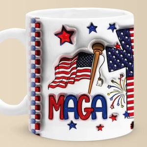 Let’s Stand Up For Our Rights And Freedoms - US Elections 3D Inflated Effect Printed Mug - Gift For Conservative Supporters