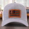 45 Or 47, He's Back On Track Already - US Elections Leather Patch Hat - Gift For Conservative Supporters