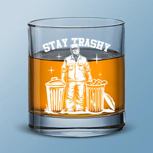 Stay Trashy - US Election Whiskey Glass - Gift For Conservative Supporters