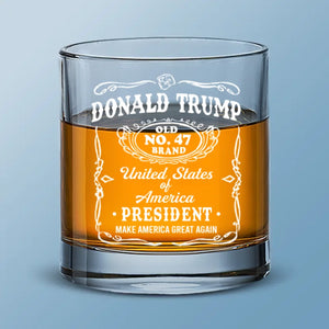 Love Him Or Hate Him, You Can't Ignore Him - US Election Whiskey Glass - Gift For Conservative Supporters