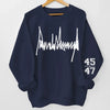 He's Always In Our Hearts - US Elections Unisex Sweatshirt With Design On Sleeve