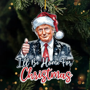 A Historic Victory Under The Christmas Sky - US Election Acrylic Custom Shaped Ornament - Christmas Gift And Decor For Conservative Supporters
