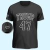 The One Who Brings Back American Greatness - US Election Unisex T-Shirt With Design On Sleeve