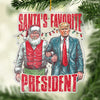 Santa Claus Is Coming To Town With His Favorite President - US Election Acrylic Custom Shaped Ornament - Christmas Gift And Decor For Conservative Supporters