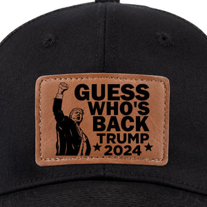 An Inspired Nation Is Unstoppable - US Elections Leather Patch Hat - Gift For Conservative Supporters