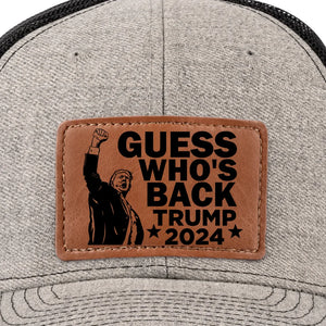 An Inspired Nation Is Unstoppable - US Elections Leather Patch Hat - Gift For Conservative Supporters