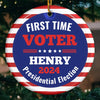First Time Voter - US Elections Ceramic Round Shaped Ornament - Gift For Conservative Supporters