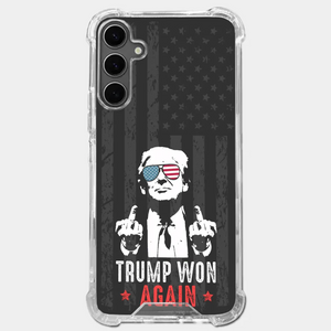 He Won Again - US Election Clear Phone Case - Gift For Conservative Supporters