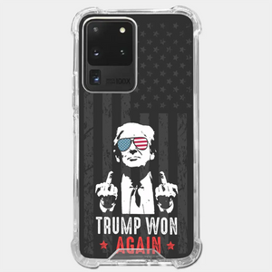 He Won Again - US Election Clear Phone Case - Gift For Conservative Supporters