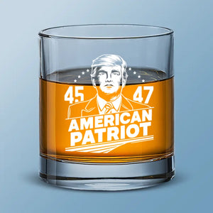 True American Hero - US Election Whiskey Glass - Gift For Conservative Supporters