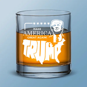 America Strong Again - US Election Whiskey Glass - Gift For Conservative Supporters