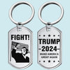 His Leadership Inspires Confidence And Action - US Election Keychain - Gift For Conservative Supporters
