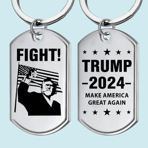 His Leadership Inspires Confidence And Action - US Election Keychain - Gift For Conservative Supporters