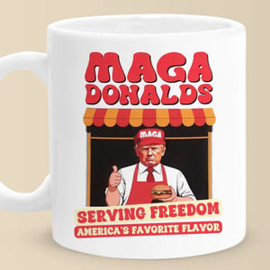 Serving Freedom, America's Favorite Flavor - US Election Mug - Gift For Conservative Supporters