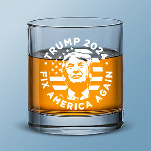 America, Stronger Than Ever - US Election Whiskey Glass - Gift For Conservative Supporters