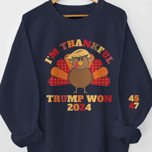 Grateful For The Victory That Restores Hope - US Elections Unisex Sweatshirt With Design On Sleeve