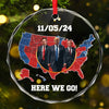Let’s Celebrate The Unity That Brought Us Here - US Elections Circle Glass Ornament - Christmas Gift And Decor For Conservative Supporters