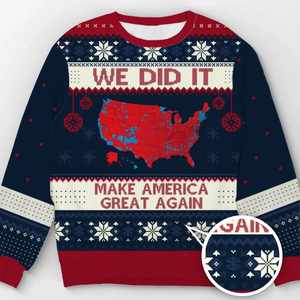 We Finally Did It, 312 Is Great - US Election Ugly Sweatshirt - Unisex Wool Jumper - Christmas Gift For Conservative Supporters