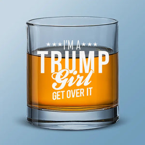 Red-Wave Girl Is Here, Get Over It - US Election Whiskey Glass - Gift For Best Friends, BFF, Sisters