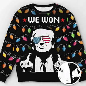 We Won The Game - US Election Ugly Sweatshirt - Unisex Wool Jumper - Christmas Gift For Conservative Supporters