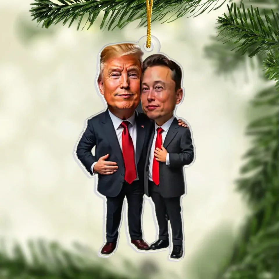 Show Your Support With Pride- US Election Acrylic Custom Shaped Ornament - Christmas Gift And Decor For Conservative Supporters