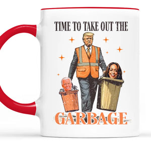 Time's Up, Bye Garbage - US Elections Accent Mug