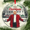 I'm Here With You This Christmas - US Elections Circle Glass Ornament - Christmas Gift And Decor For Conservative Supporters