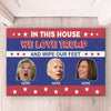 Hold On, Wipe Your Feet First - US Election Home Decor Decorative Mat, House Warming Gift Mat