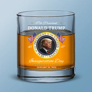 A Nation Reunited And Renewed - US Election Whiskey Glass - Gift For Conservative Supporters