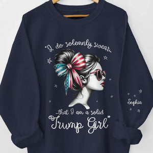 For Sure That I'm A Red Girl - US Elections Unisex Sweatshirt, Hoodie With Design On Sleeve - Gift For Best Friends, BFF, Sisters