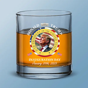 Leadership Renewed, A Nation Reunited - US Patriotic Pride Whiskey Glass - Gift For Conservative Supporters