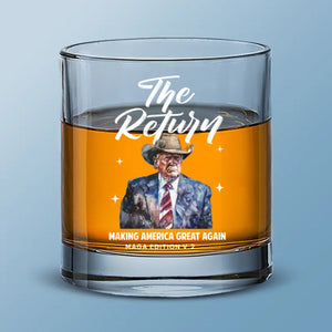 The Comeback Of The Champion - US Patriotic Pride Whiskey Glass - Gift For Conservative Supporters