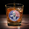Honor Tradition With A Classic Touch - US Patriotic Pride Square Whiskey Glass - Gift For Conservative Supporters
