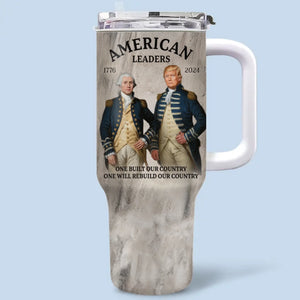 American Leaders - US Patriotic Pride 40 Oz Stainless Steel Tumbler With Handle