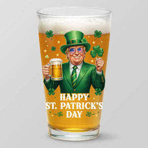 Happy St.Patrick's Day - US Patriotic Pride Beer Glass