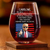 The Greatest Mom, Believe Me - US Patriotic Pride Wine Glass