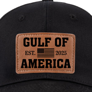 Gulf Of America - US Patriotic Pride Leather Patch Hat - Gift For Conservative Supporters