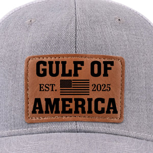 Gulf Of America - US Patriotic Pride Leather Patch Hat - Gift For Conservative Supporters