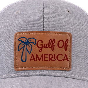 Sun, Sand, And American Pride - US Patriotic Pride Leather Patch Hat - Gift For Conservative Supporters