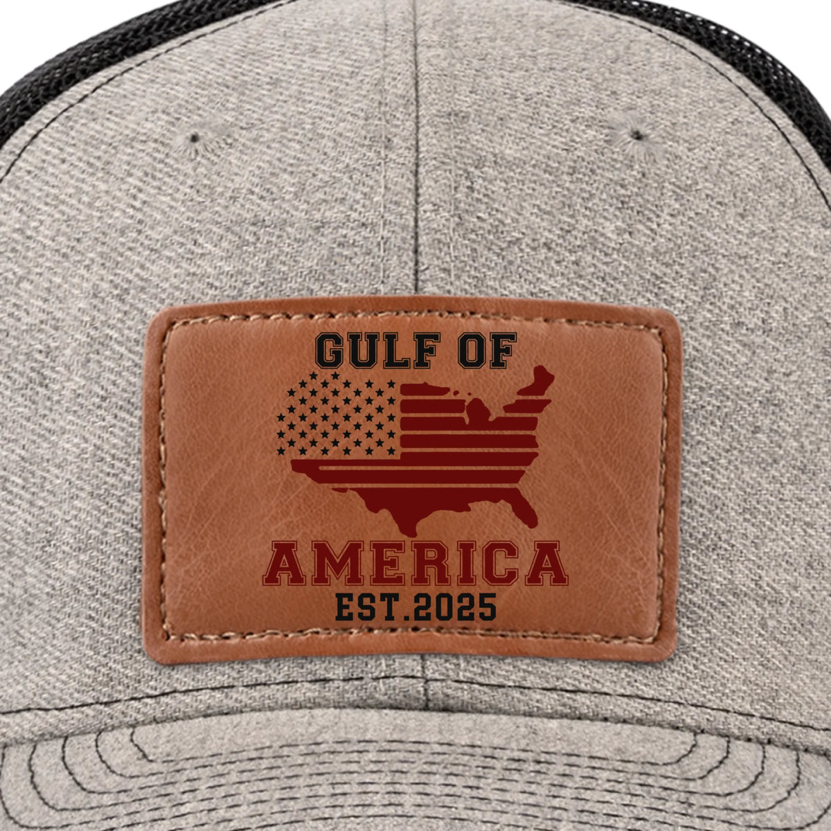 One Nation, One Gulf, One Strength - US Patriotic Pride Leather Patch Hat - Gift For Conservative Supporters