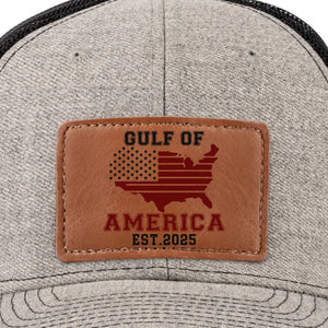 One Nation, One Gulf, One Strength - US Patriotic Pride Leather Patch Hat - Gift For Conservative Supporters