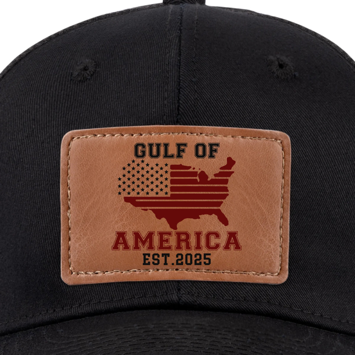 One Nation, One Gulf, One Strength - US Patriotic Pride Leather Patch Hat - Gift For Conservative Supporters