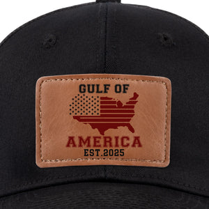One Nation, One Gulf, One Strength - US Patriotic Pride Leather Patch Hat - Gift For Conservative Supporters