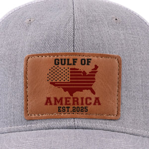 One Nation, One Gulf, One Strength - US Patriotic Pride Leather Patch Hat - Gift For Conservative Supporters
