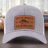 Reel In Greatness - US Patriotic Pride Leather Patch Hat - Gift For Conservative Supporters